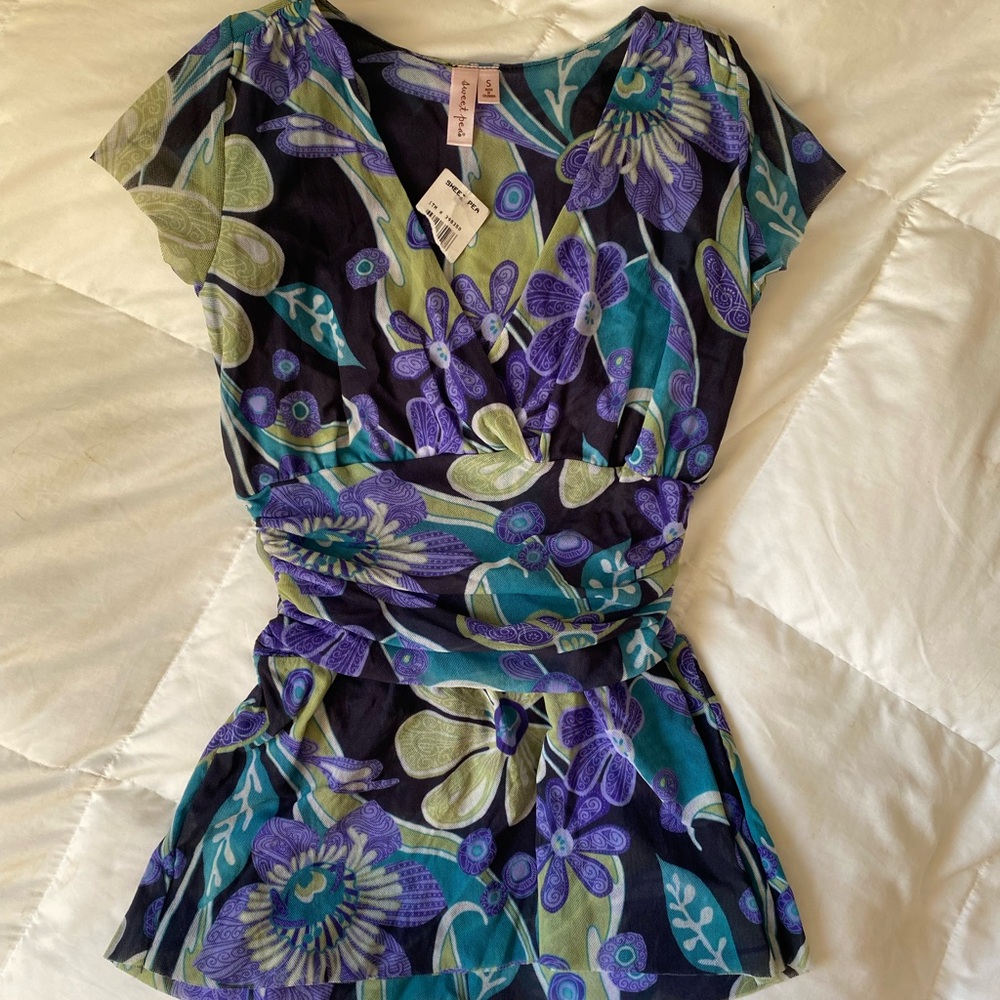 Y2K floral babydoll top